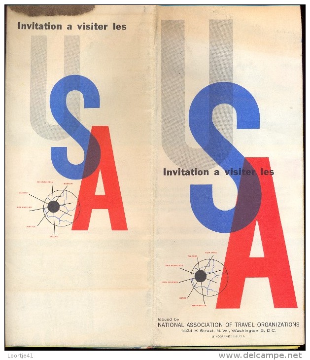 Brochure Dépliant - Toerisme Tourisme - SA - Visit USA - Message President + Map 1958 - Dépliants Touristiques