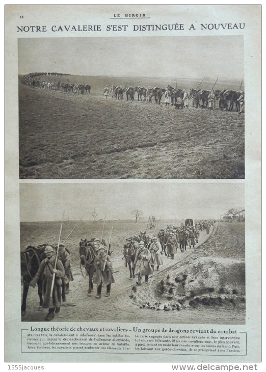 LE MIROIR N° 230 / 21-04-1918 CUISINIER ARTILLERIE GEORGE V EXODE OISE GAZ JAPON SIBÉRIE UKRAINE TRANSMISSIONS DRAGONS