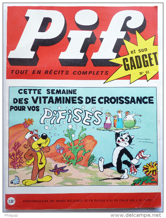 PIF GADGET N° 61 (2) TBE+ Couv Cance - Pif Gadget