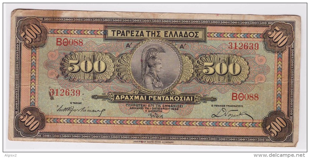 Greece 500 Drachme 1932 - Grèce