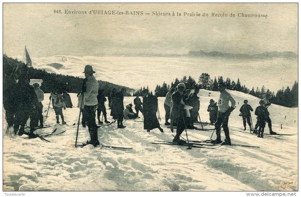 CPA 38 ENVIRONS D URIAGE LES BAINS SKIEURS A LA PRAIRIE DU RECOIN DE CHAMROUSSE - Uriage