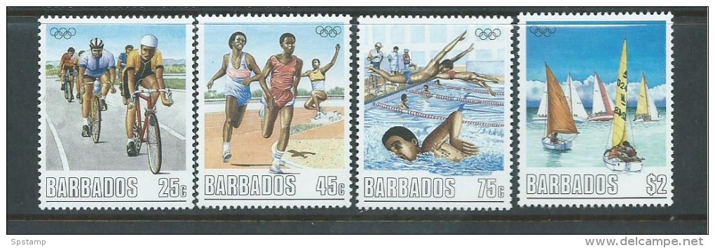 Barbados 1988 Olympic Games Set 4 MNH - Barbados (1966-...)