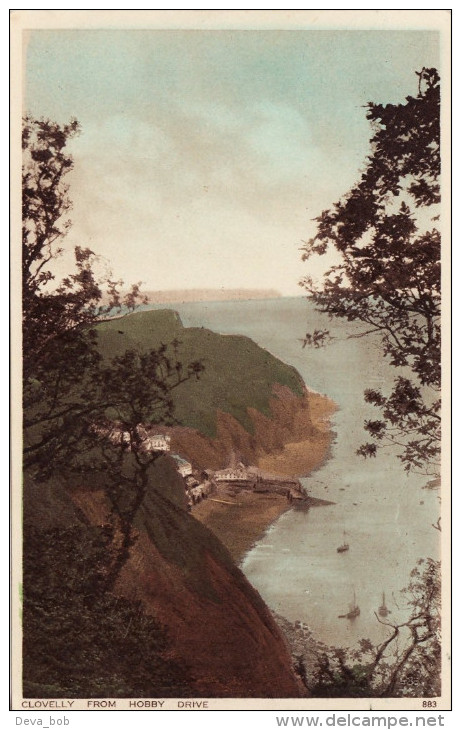 Vintage Postcard Clovelly From Hobby Drive Devon Photochrom - Clovelly