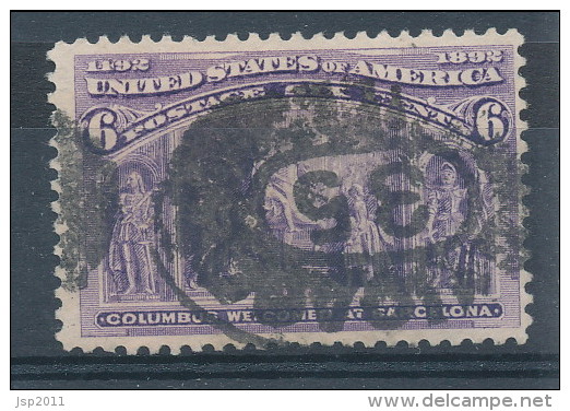 USA 1893. Scott # 235. 6 C  Purple. Columbian Exposition Issue. USED - Used Stamps