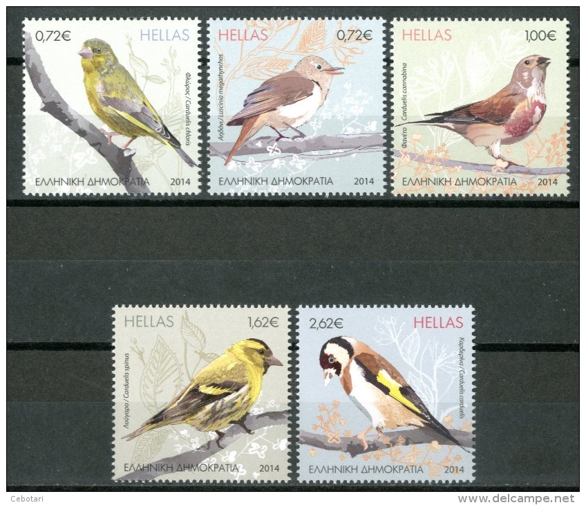 GRECIA / GREECE 2014** - Uccelli / Birds - 5 Val. MNH (set Completo) Come Da Scansione. - Altri & Non Classificati