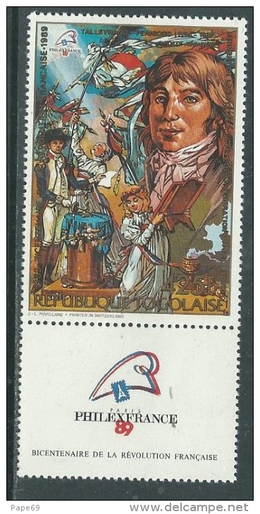 Togo P.A.  N°  661 XX  Bicentenaire De La Révolution Française : Talleyrand Et La Fayette Sans  Charnière, TB - Togo (1960-...)