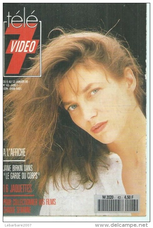 TELE 7 VIDEO  N° 43  " JANE BIRKIN  " -  JANVIER 1990 - Fernsehen