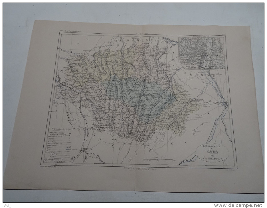 @ ANCIENNE CARTE ETAT MAJOR DEPARTEMENT 32  LE GERS AVANT 1912 AUCH - Autres & Non Classés