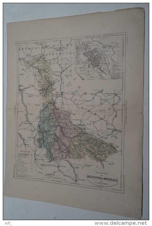 @ ANCIENNE CARTE ETAT MAJOR DEPARTEMENT 54 MEURTHE ET MOSELLE  AVANT 1912 PLAN DE NANCY ET ENVIRONS - Geographical Maps