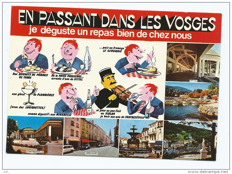 CP EN PASSANT DANS LES VOSGES, JE DEGUSTE UN REPAS BIEN DE CHEZ NOUS, POTEE VOSGIENNE, GEROMOIS, LORIQUETTES, VOSGES 88 - Autres & Non Classés