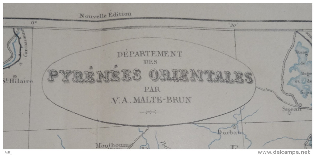 @ ANCIENNE CARTE ETAT MAJOR DEPARTEMENT 66 PYRENEES ORIENTALES  AVANT 1912 PLAN DE PERPIGNAN - Geographical Maps