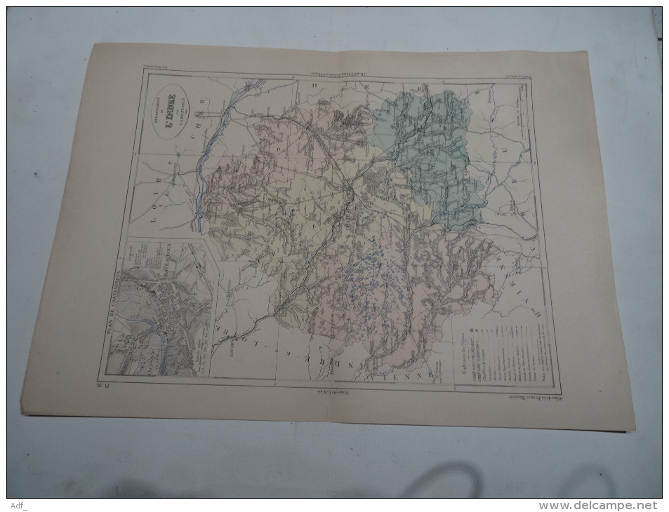 @ ANCIENNE CARTE ETAT MAJOR DEPARTEMENT 36 INDRE  AVANT 1912 PLAN DE CHATEAUROUX - Mapas Geográficas