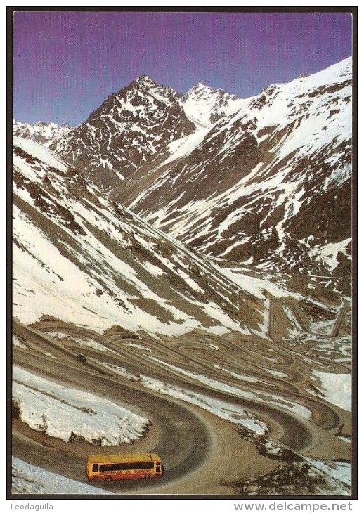 CHILE - PORTILLO - VIEW OF  CARACOLES HILLS -  POSTCARD  UNUSED - Chile