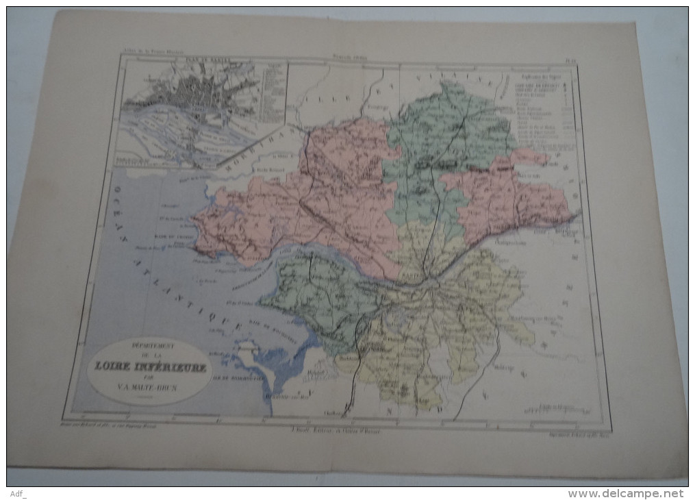 @ ANCIENNE CARTE ETAT MAJOR DEPARTEMENT 44 LOIRE INFERIEURE AVANT LA GUERRE 14 PLAN DE NANTES - Cartes Géographiques