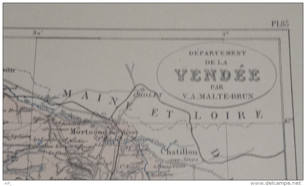 @ ANCIENNE CARTE ETAT MAJOR DEPARTEMENT 85 VENDEE AVANT LA GUERRE 14 PLAN DE LA ROCHE SUR YON - Cartes Géographiques