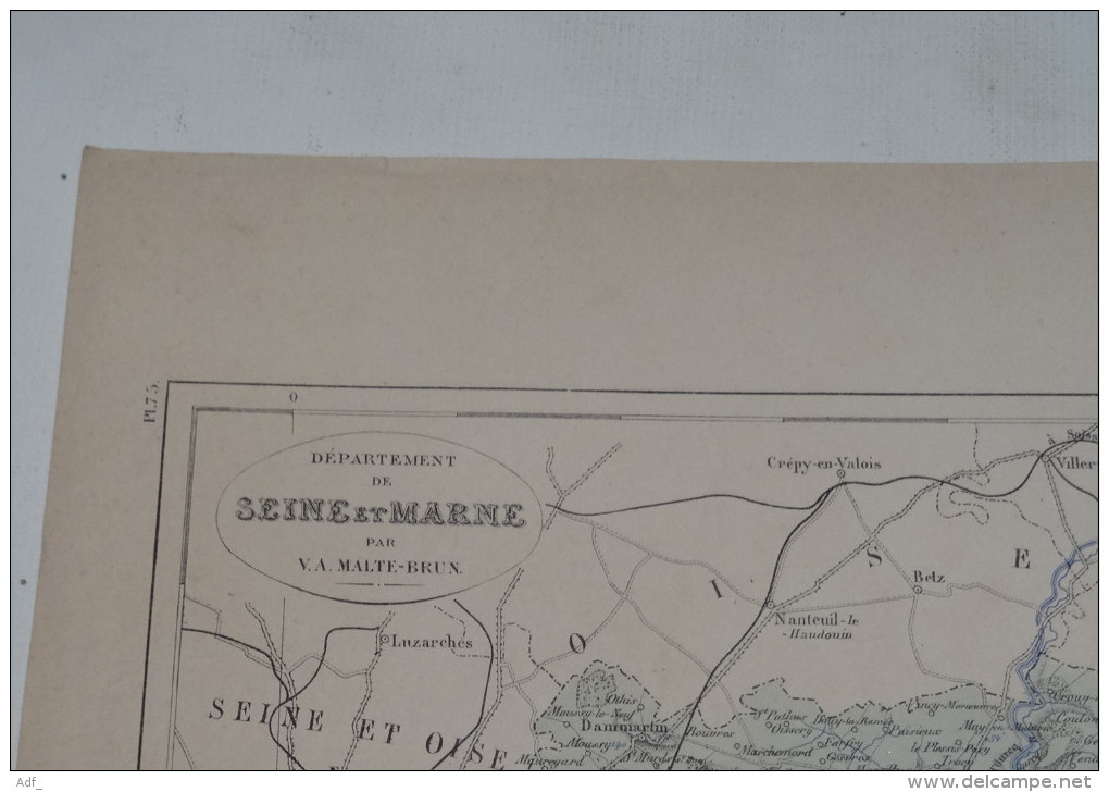 @ ANCIENNE CARTE ETAT MAJOR DEPARTEMENT 77 SEINE ET MARNE AVANT LA GUERRE 14  PLAN DE MELUN - Geographical Maps