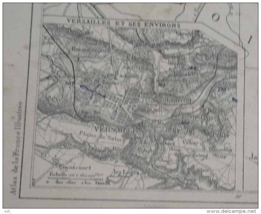 @ ANCIENNE CARTE ETAT MAJOR DEPARTEMENT 78 SEINE ET OISE  AVANT LA GUERRE 14 PLAN DE VERSAILLES - Carte Geographique