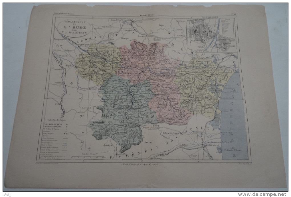 @ ANCIENNE CARTE ETAT MAJOR DEPARTEMENT 11 AUDE AVANT LA GUERRE 14 PLAN DE CARCASSONNE - Geographical Maps