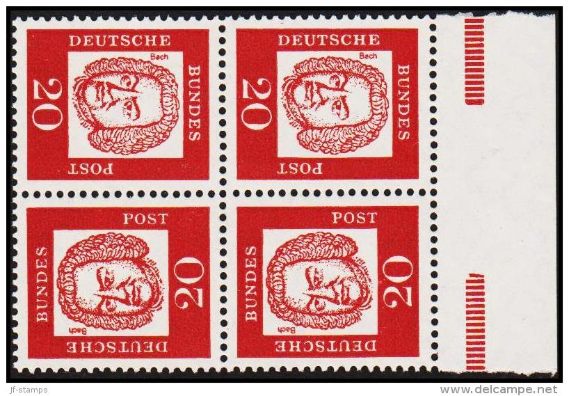 1961. Bedeutende Deutsche. Fluor. Paper. 20 Pf. Tête-Beche.  (Michel: 352y) - JF220482 - Altri & Non Classificati