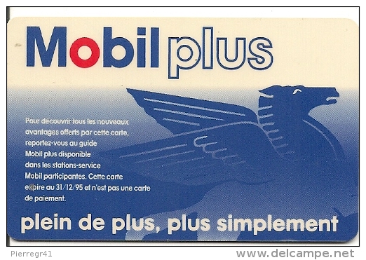CARTE-MAGNETIQUE-MOBILPLU S BLEU-31/12/95-V°Cadre Rouge-TB E - Car Wash