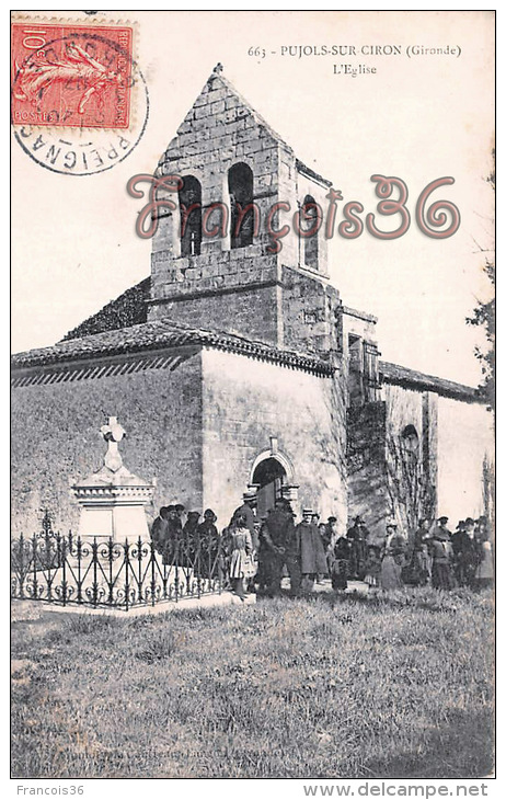 (33) Pujols Sur Ciron Par Preignac - L'Eglise - 2 SCANS - Sonstige & Ohne Zuordnung