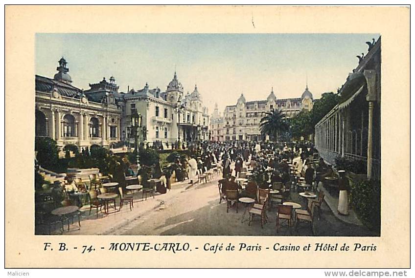Depts Divers- Monaco - Ref  BB623 - Monte Carlo - Cafe De Paris - Casino Et Hotel De Paris - Carte Colorisee Bon Etat - - Monte-Carlo