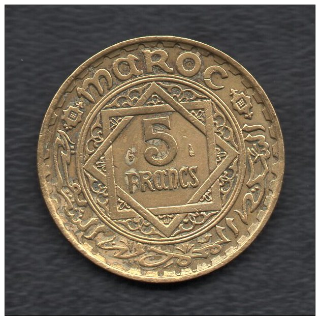 519- Maroc Pièce De 5 Francs 1365 - Morocco