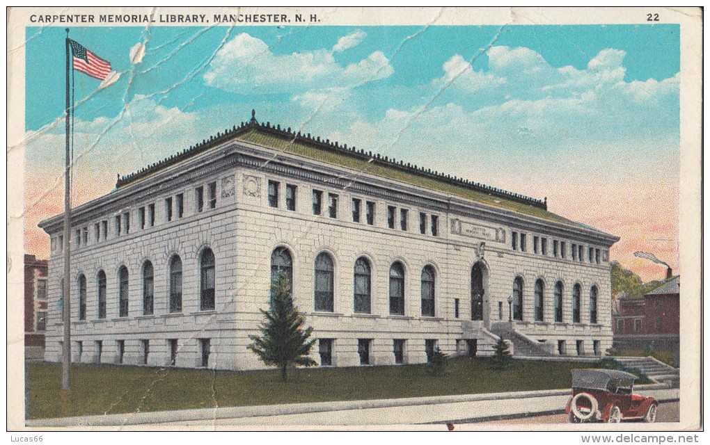 1900 CIRCA MANCHESTER CARPENTER MEMORIAL LIBRARY - Manchester