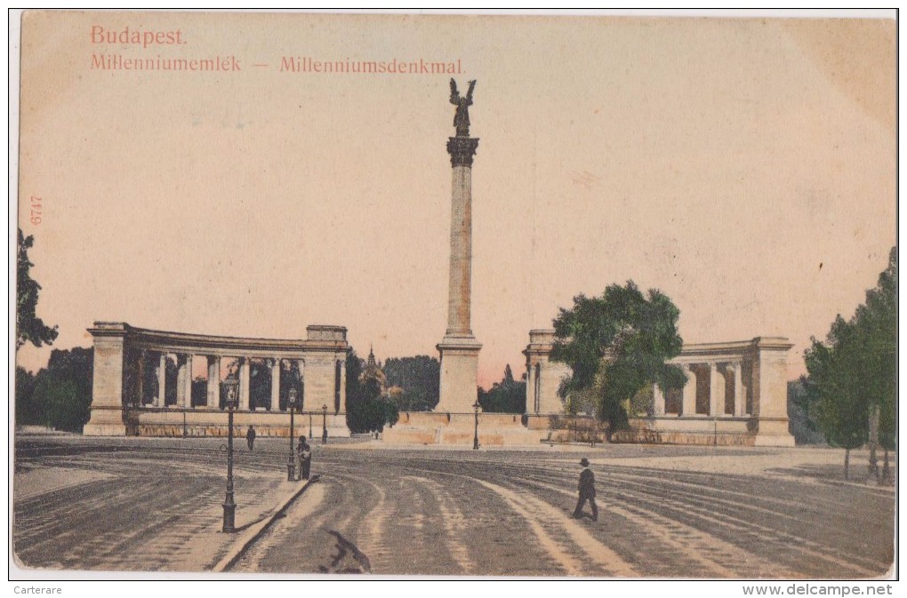 Cpa,BUDAPEST,la Capitale De La HONGRIE,Monument Historique,MILLENNIUMEMLE K,MILLENNIUMSDENKMAL En 1907 Authentique,rare - Hongrie