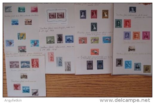 SMALL COLLECTION LIECHTENSTEIN STAMPS 1945-1958 FLIGHT WORKERS - Collections