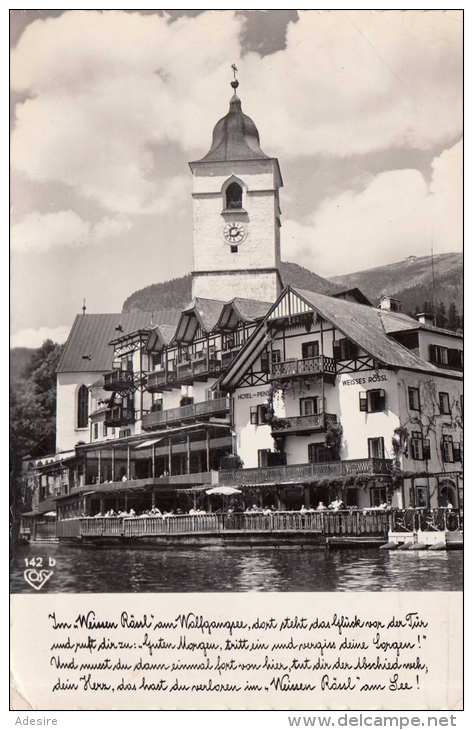 ST.WOLFGANG - Weißes Rößl, Fotokarte Gel.195?, 1,45 ÖS Trachtenmarke - St. Wolfgang