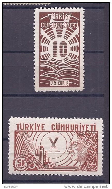 Turkey1933: Michel969-70mnh**Scott763-4 (high Values Of The Set) - Unused Stamps