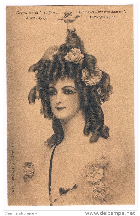 Exposition De La Coiffure, Anvers 1909 - 'L'Amour' - Phototypie G.Hermans, Voir Scans - Fashion