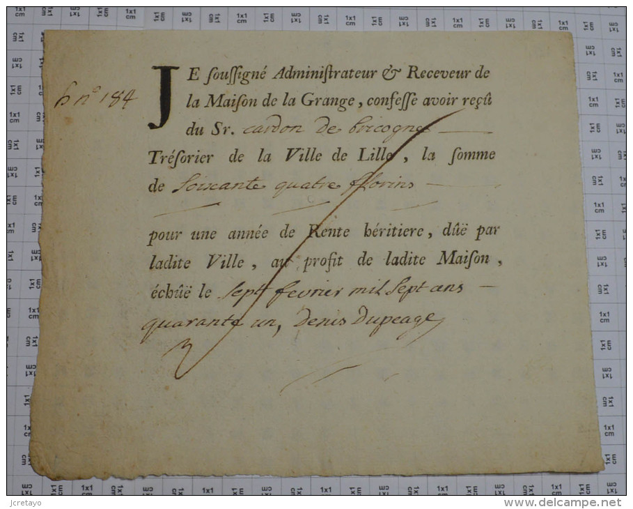 Rente 18 Eme, Ville De Lille, Obligation De 1741 - Banque & Assurance