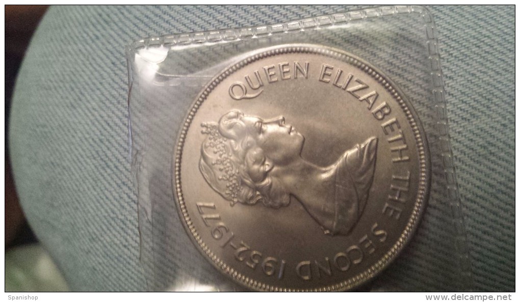 Coin 50 Pence 25 Years Anniversary Coronation Of Queen Elizabeth II (1952-1977) + - Falklandinseln