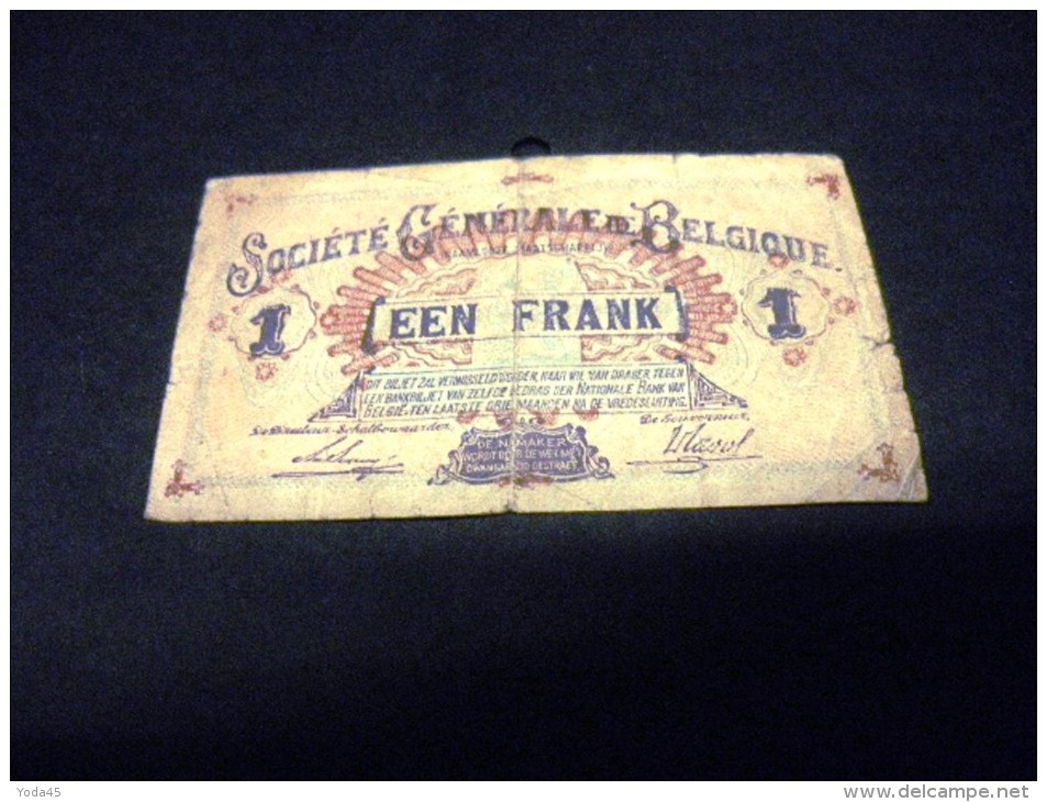 BELGIQUE 1 Franc 01/10/1917, Pick 86 B, BELGIUM - Sonstige & Ohne Zuordnung