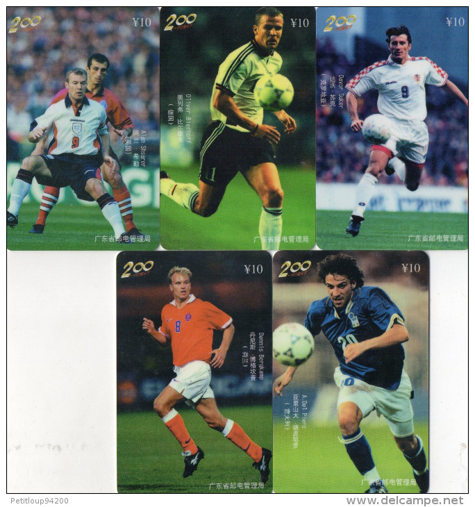 CARTES MAGNETIQUES  CHINE Y10 FOOTBALL  Del Piero/Bergkamp/Suker/Bierhoff/Shsarer  (lot De 5)  ******6 - China