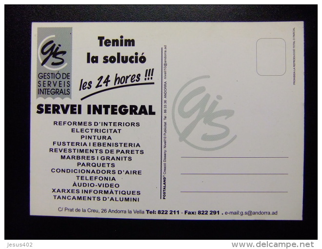 TARJETA PUBLICITARIA - GESTIÓ DE SERVEIS INTEGRALS - ANDORRA - Reclame