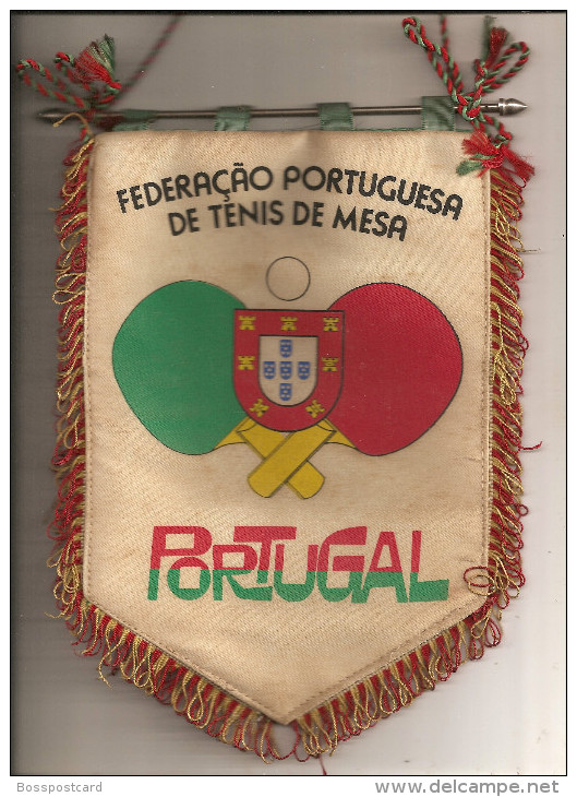 Portugal - Antigo Galhardete Da Federação Portuguesa De Ténis De Mesa. Table Tennis. Tennis De Table. Pennant. Fanion. - Tafeltennis