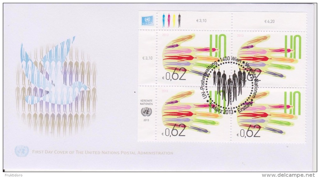 United Nations FDC Mi 766 - Hand - Cancellation Vienna - 2013 - FDC