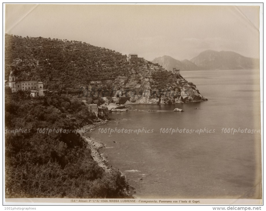 MASSA LUBRENSE- Campania.Panorama Conl&#039;isola Di Capri. Ed. Alinari. - Altri & Non Classificati