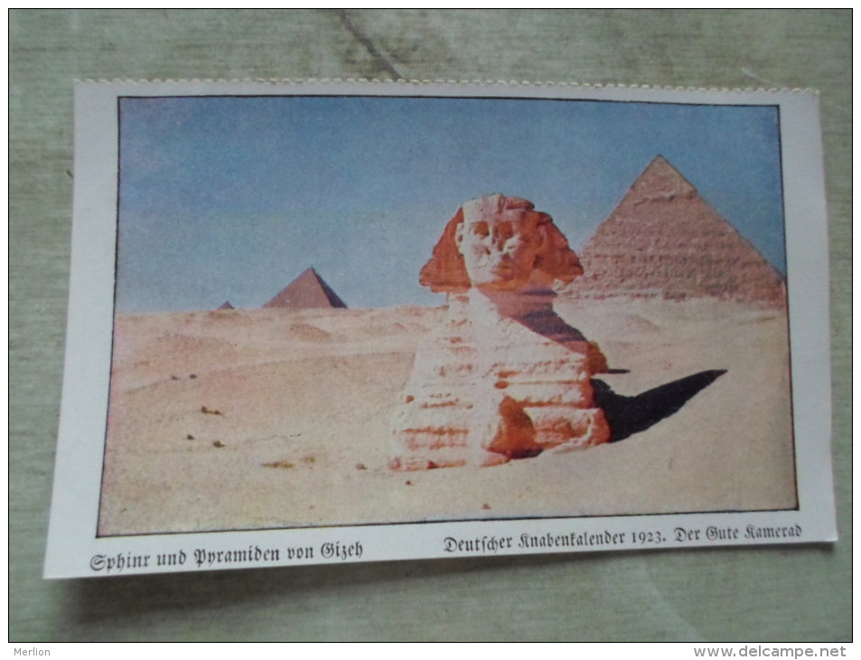 Egypt Giza Gizeh Pyramids Sphinx  -German Postcard  Ca 1920  D129546 - Pyramides