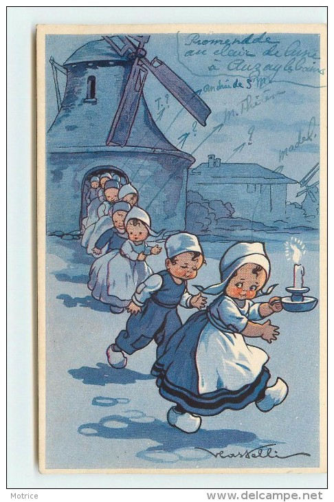 CASTELLI - Enfants Hollandais Sortant D'un Moulin. - Castelli