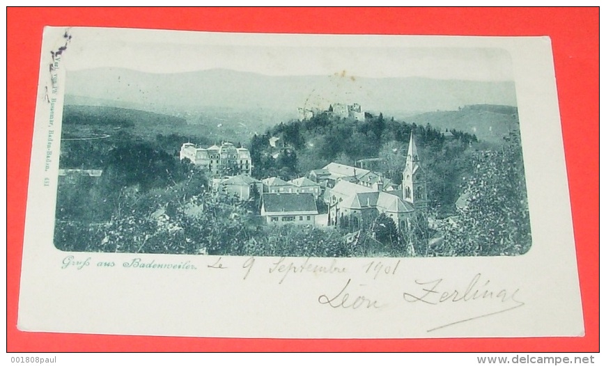 Grufs Aus Badenweiler - Carte Précurseur ----- 275 - Badenweiler