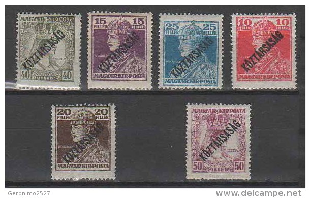 HUNGARY 1918 PEOPLE History CHARLES & ZITA (overprints) - Fine Set MNH - Unused Stamps