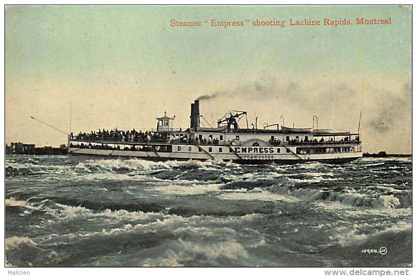 Ref F 634 - Canada - Steamer " Empress " Shooting Lachine Rapids - Montreal - Bateau - Theme Bateaux -  Carte Bon Etat - - Non Classés