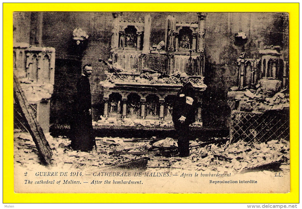 GUERRE 1914 CATHEDRALE DE MALINES APRES LE BOMBARDEMENT KATHEDRAAL MECHELEN OORLOG 1914-18 MILITAIRE WW1 WAR 3935 - Mechelen