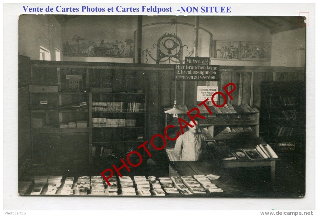Librairie-Buchhandlung-Vente De Cartes-Journaux-NON SITUEE-CARTE PHOTO Allemande-GUERRE 14-18-1 WK-FRANCE- - Guerre 1914-18