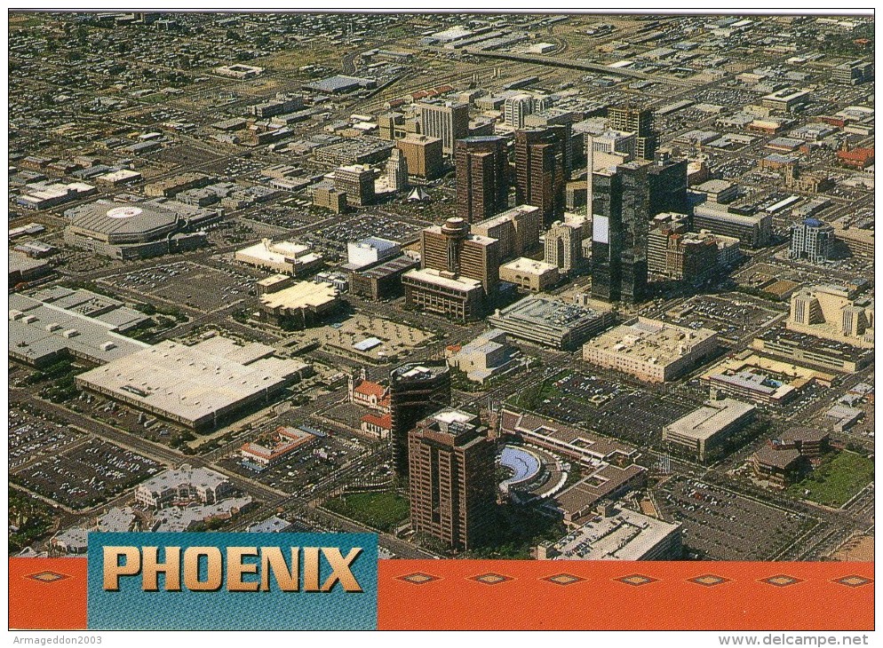 V12 / ETATS UNIS CP PHOENIX ARIZONA VUE AERIENNE  VOYAGEE  VOIR DOS - Phoenix