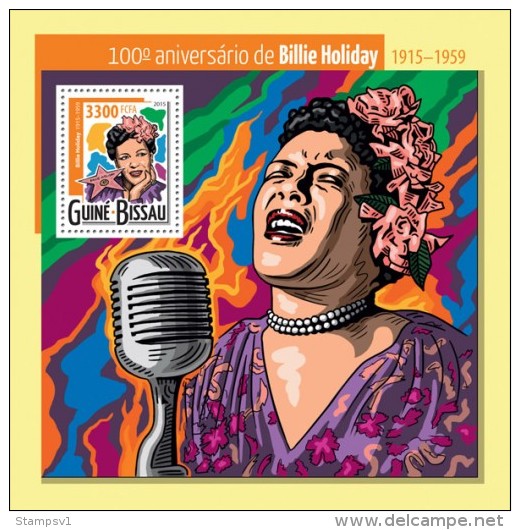 Guinea Bissau. 2015 Billie Holiday. (319b) - Chanteurs